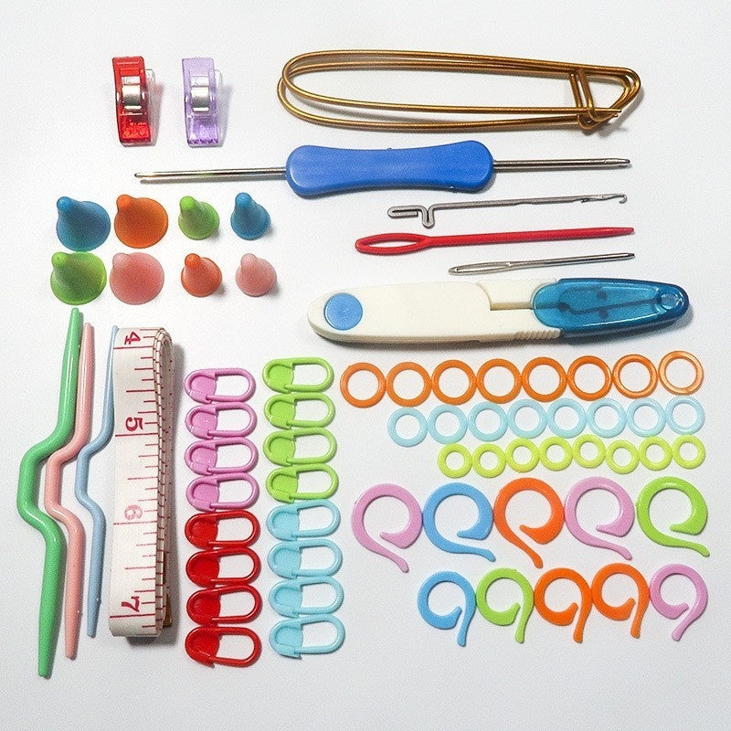 KTX-040147 Knitting and Crochet Tool Set with 120 Pieces for Easy Stitch Marking and Organization