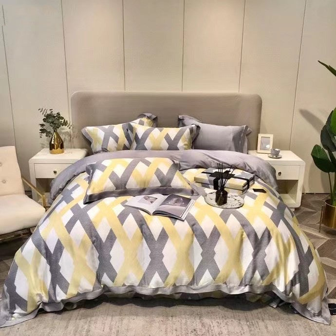 KTX-040787 Lenzing Tencel 1.5/1.8/2.0 Bed Four-Piece Floral Sheet Set with Custom Options