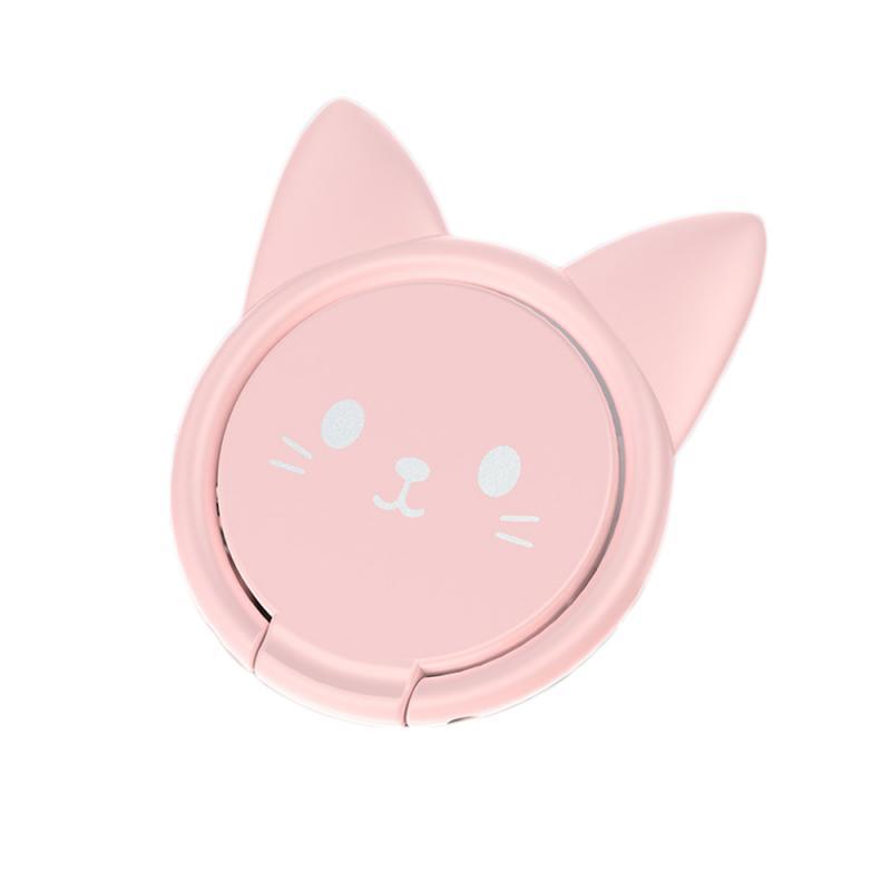 KTX-041683 Cute Cat Magnetic Phone Seat Ring Holder for Universal Mobile Devices