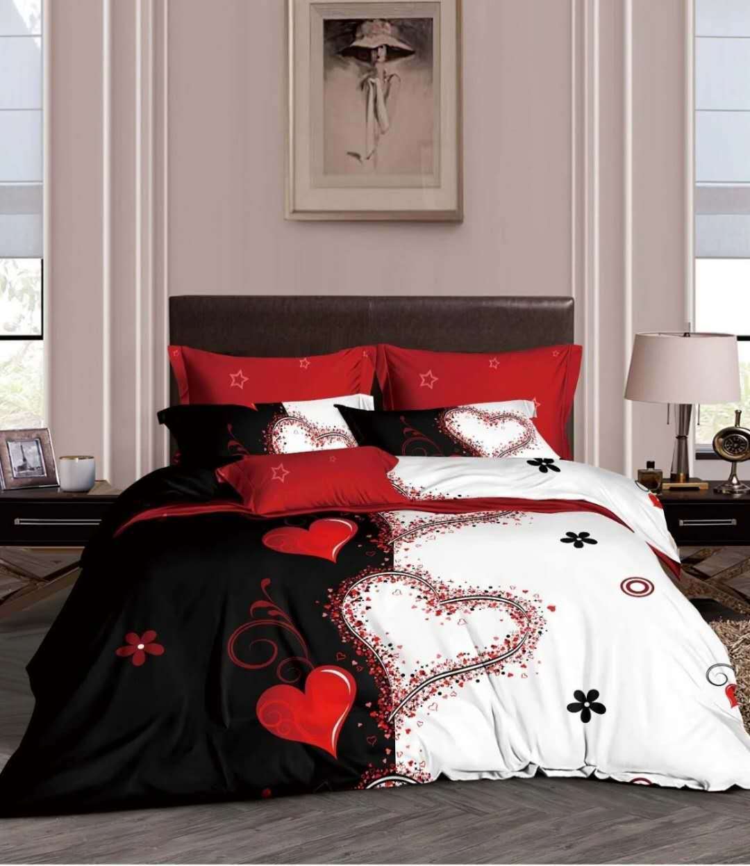 KTX-041939 Modern Four-Piece Bed Linen Set with Floral Printing and Reactive Dyeing