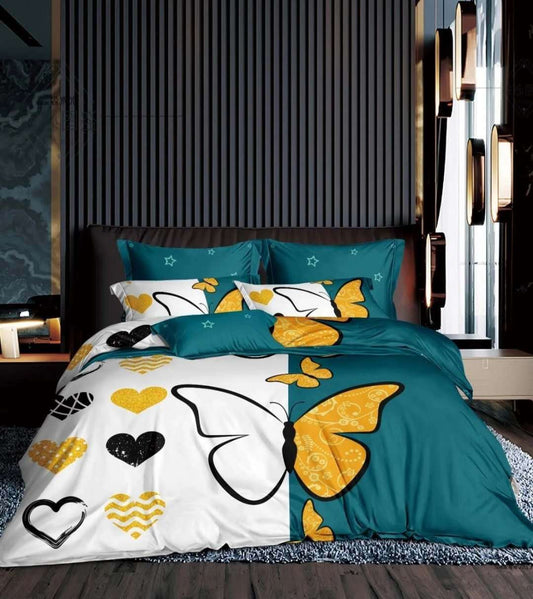 KTX-041939 Modern Four-Piece Bed Linen Set with Floral Printing and Reactive Dyeing