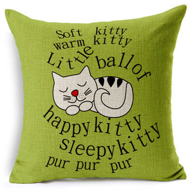KTX-042451 Cat-Themed Cotton and Linen Waist Pillow with PP Cotton Filling