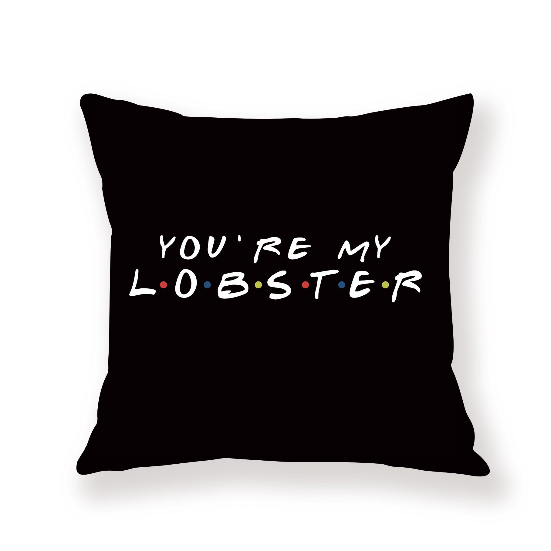 KTX-042579 Black Geometric Abstraction English Letter Pillow Cover, Modern 45x45cm, Chemical Fiber