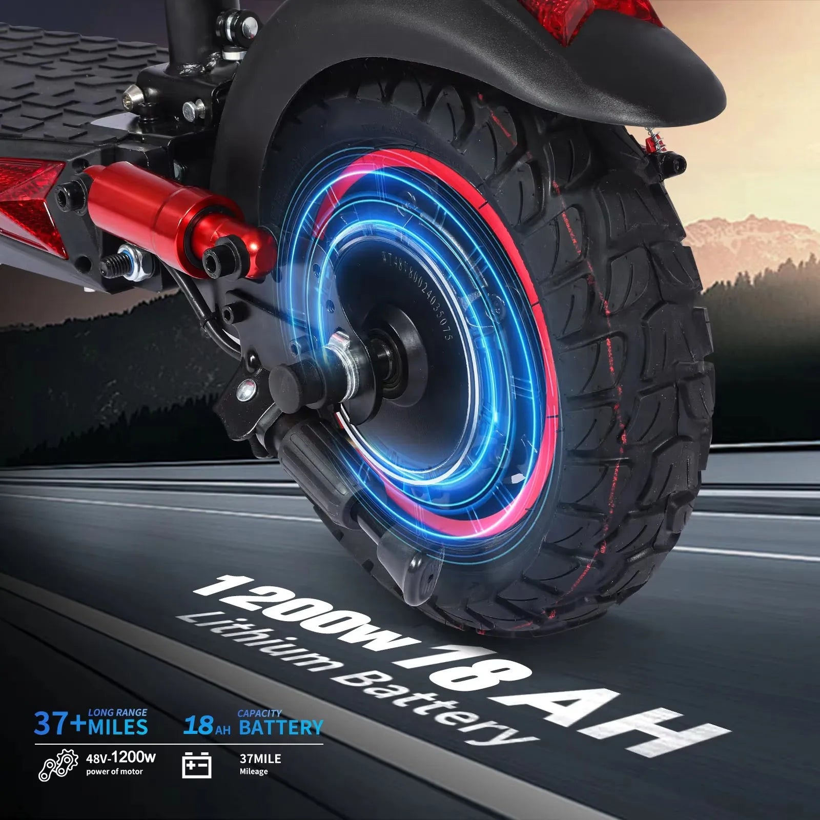 KTX-042643 Foldable Mini Electric Scooter with 11-Inch Tyres, 1200W Motor, 30-50km Range, Dual Suspension, Lightweight Design