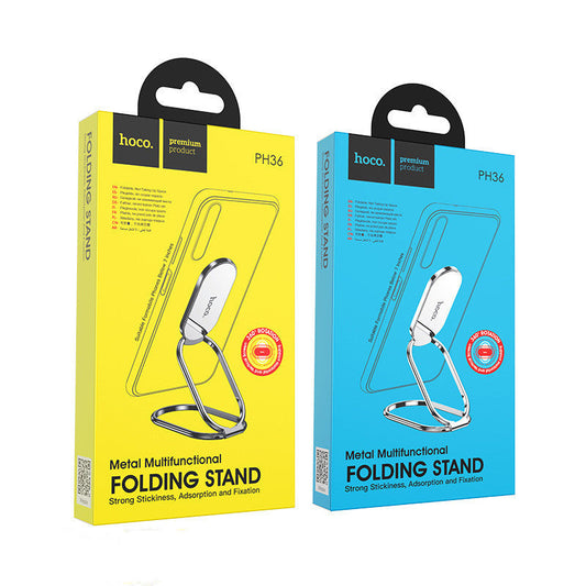 KTX-042835 Metal Folding Mobile Phone Holder - Zinc Alloy with Stable Adhesion for Devices Up to 7 Inches