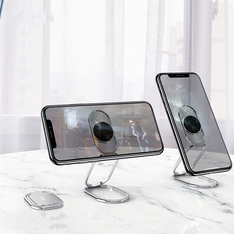 KTX-042835 Metal Folding Mobile Phone Holder - Zinc Alloy with Stable Adhesion for Devices Up to 7 Inches