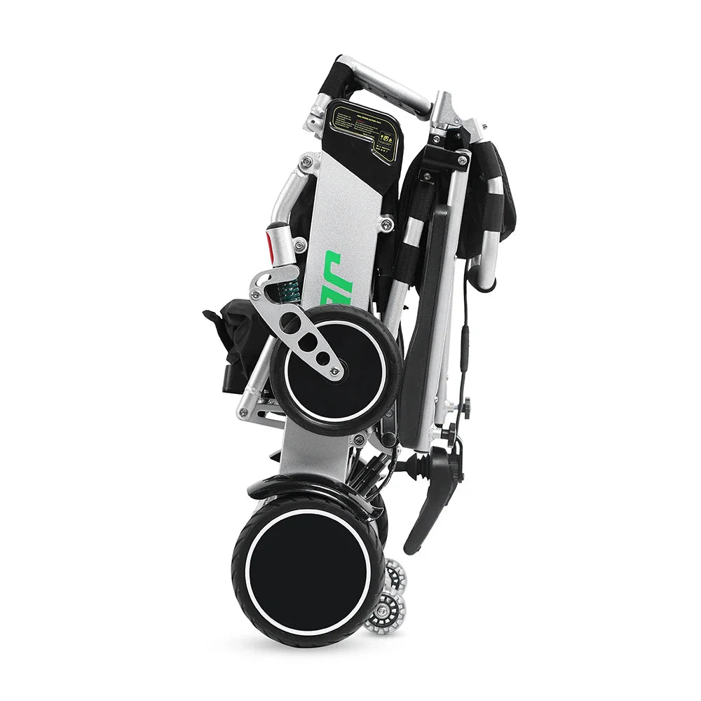 KTX-043795 Foldable Electric Wheelchair for Indoor and Outdoor Use, 120 kg Capacity, 20 km Range, 6 km/h Speed, Aluminum Alloy Frame