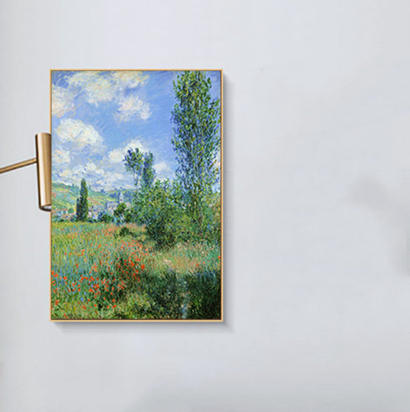 KTX-043923 Elegant Landscape Canvas Art with Luxury Gold Aluminum Frame and Pine Wood Inner Frame for Home Decoration