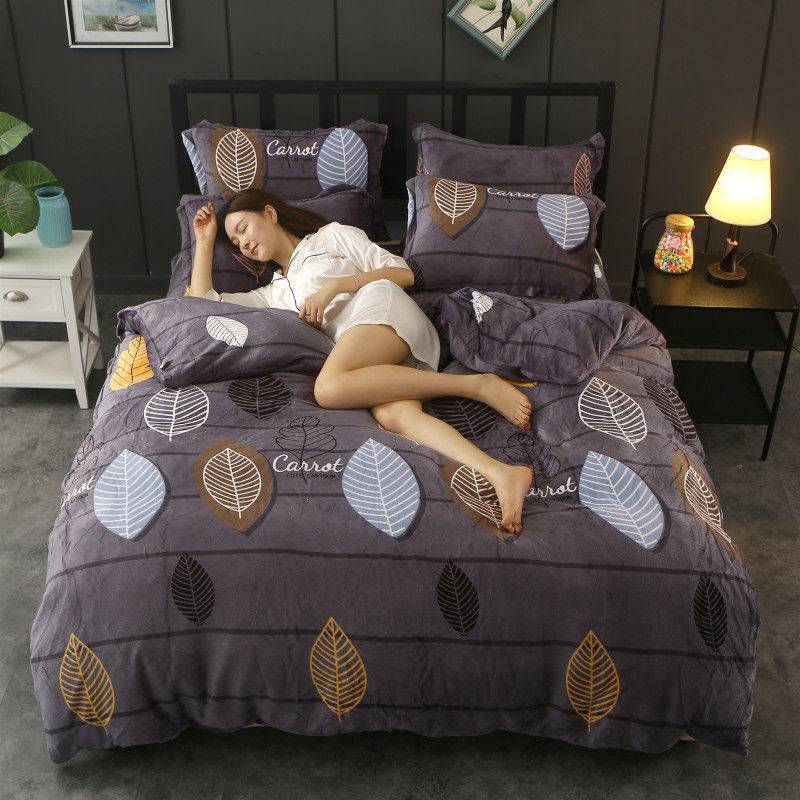 KTX-043923 Warm Double-sided Fleece Quilt Cover with Various Patterns and Sizes