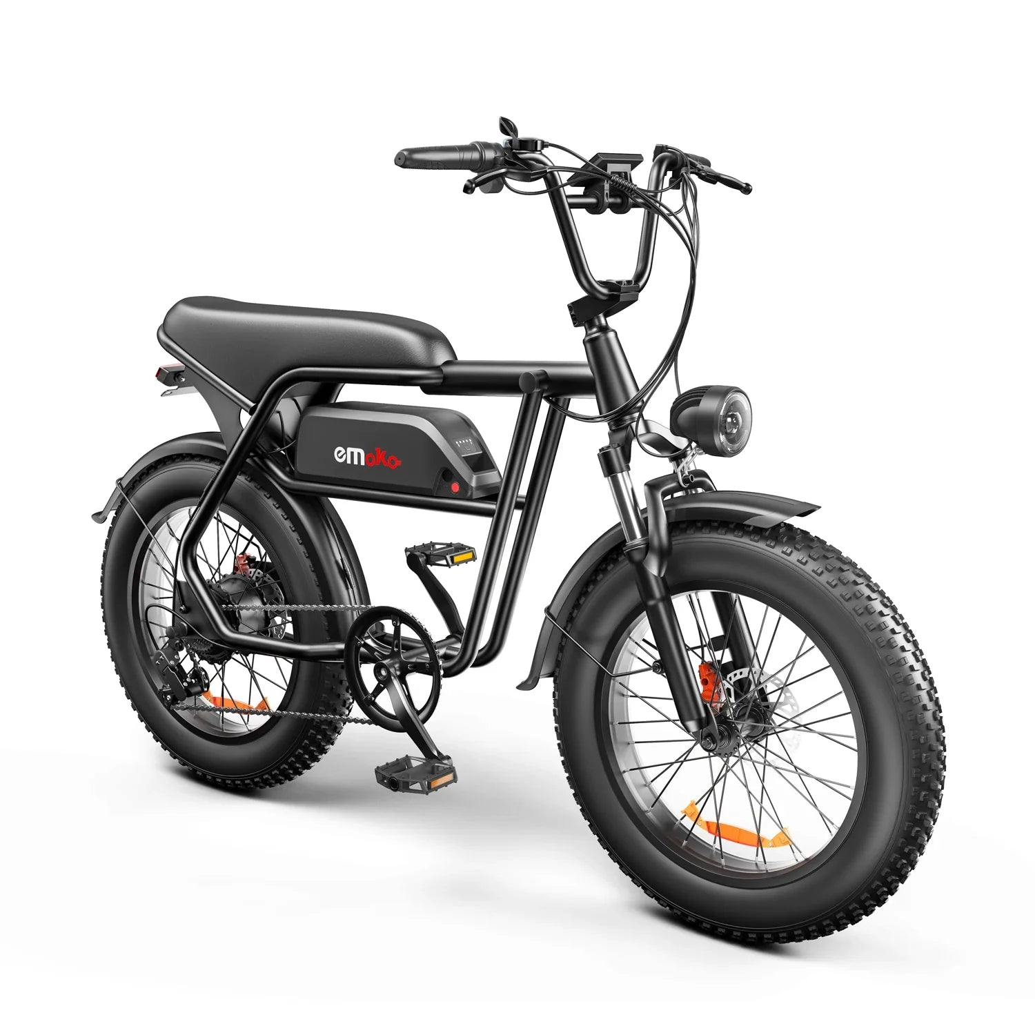 KTX-044243 Dual Motor 1000W Fat Tire Electric Bike, 7-Speed, 48V Integrated Lithium Battery, 20" Wheels, Max Speed 50 km/h