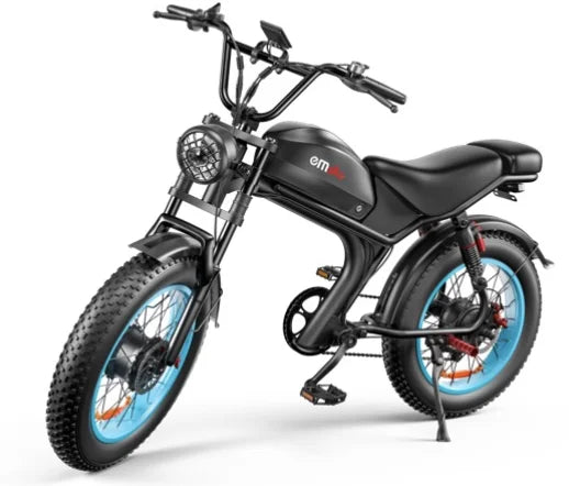 KTX-044243 Dual Motor 1000W Fat Tire Electric Bike, 7-Speed, 48V Integrated Lithium Battery, 20" Wheels, Max Speed 50 km/h