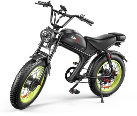 KTX-044243 Dual Motor 1000W Fat Tire Electric Bike, 7-Speed, 48V Integrated Lithium Battery, 20" Wheels, Max Speed 50 km/h