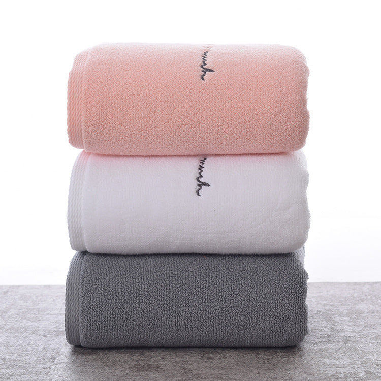 KTX-044499 Soft Cotton Couples Bath Towel - 150x70cm in Elegant Gray, Warm Pink, Pure White