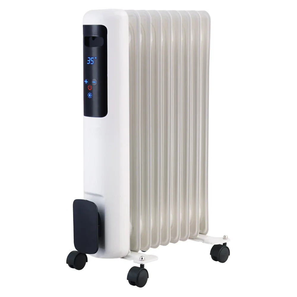 KTX-044691 1500/2000W Portable Oil-Filled Electric Radiator Heater with Adjustable Thermostat and Overheat Protection for Home Use