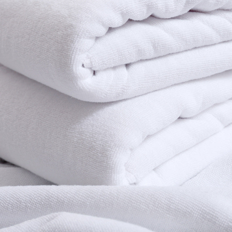 KTX-045651 Thick Cotton Bath Towel for Adults - Water-Absorbing, White, Soft and Durable