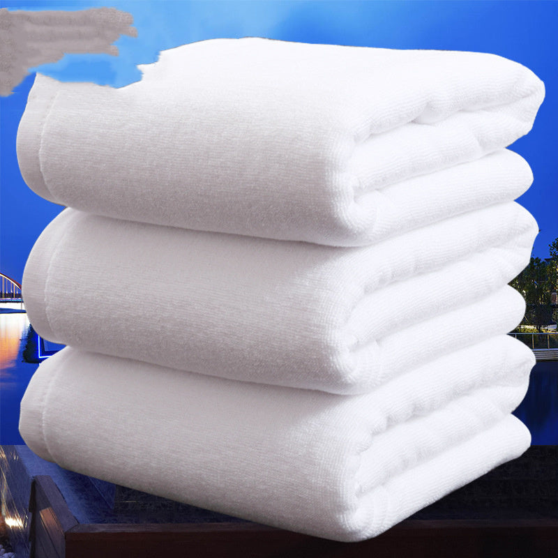 KTX-045651 Thick Cotton Bath Towel for Adults - Water-Absorbing, White, Soft and Durable