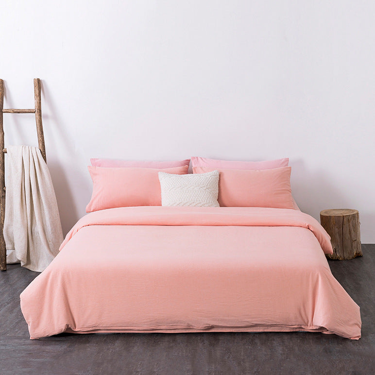 KTX-045907 Pure Cotton 4-Piece Bedding Set with Quilt Cover and Pillowcases for Multiple Bed Sizes