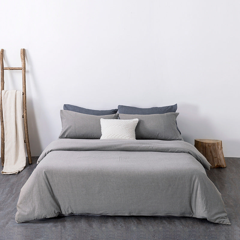 KTX-045907 Pure Cotton 4-Piece Bedding Set with Quilt Cover and Pillowcases for Multiple Bed Sizes