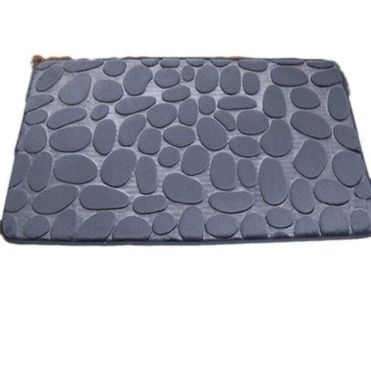 KTX-047123 Small Stone Block Embossed Non-Slip Kitchen Mat in Various Colors - 50x120cm Cotton
