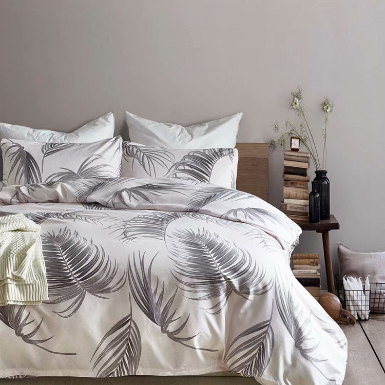 KTX-047379 Three-Piece Printed Bedding Set in Various Sizes - Soft Polyester Cotton Home Textile