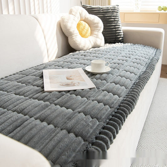 KTX-048275 Corduroy Sofa Cushion Cover - Non-Slip Modern Design in Multiple Sizes and Colors