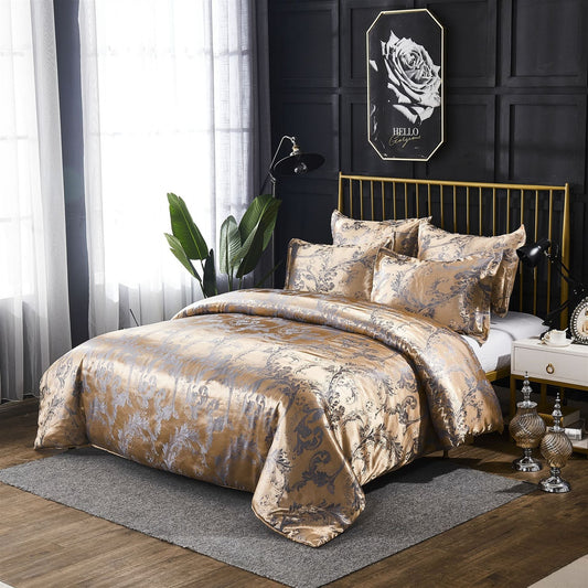 KTX-049299 Three-Piece Polyester Bedding Set with Reactive Print, Various Sizes Available