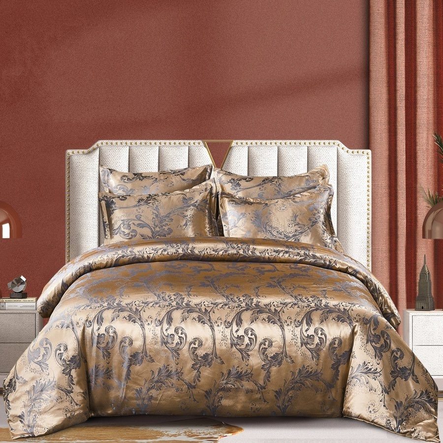 KTX-049299 Three-Piece Polyester Bedding Set with Reactive Print, Various Sizes Available