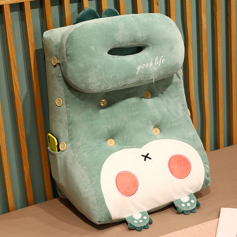 KTX-049427 Plush Cartoon Shaped Back Cushion - Cat, Dinosaur, Pig Designs, 48x30x60cm