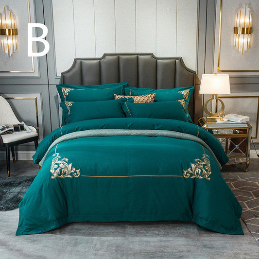 KTX-049683 Four-Piece Brushed Cotton Nordic Style Winter Bedding Set in Soft Nude