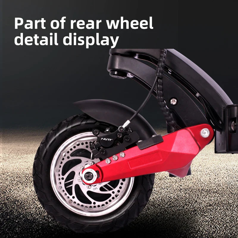 KTX-051027 Foldable 60V Dual Motor 1600W Electric Scooter for Adults with 10inch Solid Tires, Max Speed 70KM/h