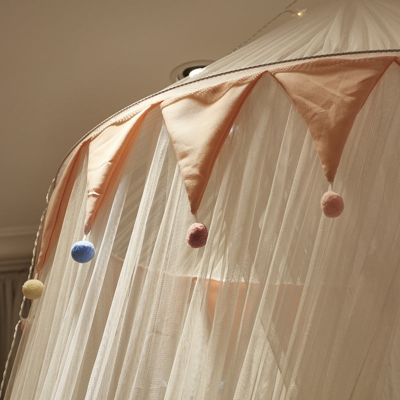 KTX-051987 Triangular Mosquito Net Bed Curtain with Ceiling Suction Top - Polyester Fiber, One Size Fitting 1.0-2.0m Beds