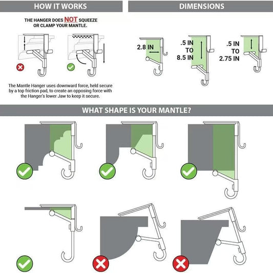 KTX-052627 Metal Hanging Socks Hook for Fireplace Mantel – Modern Iron Art in Black or Gold