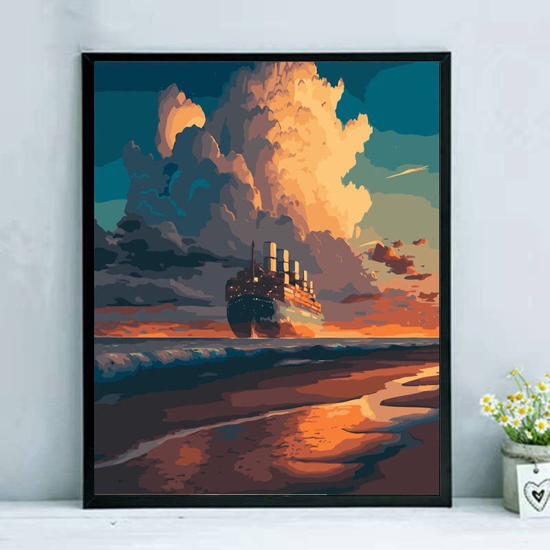 KTX-052755 Frameless Modern Digital Oil Painting for Home Décor - 40x50cm and 50x65cm Options