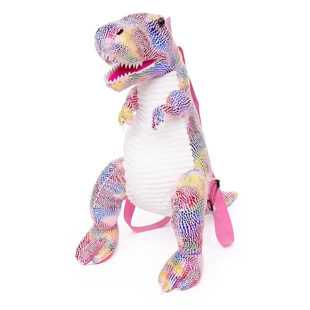 KTX-053075 Dinosaur Plush Backpack - Soft Stuffed Animal Toy for Kids, Colorful Design, 40cm Tall