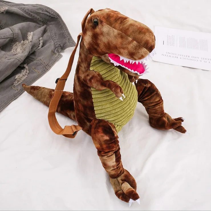 KTX-053075 Dinosaur Plush Backpack - Soft Stuffed Animal Toy for Kids, Colorful Design, 40cm Tall