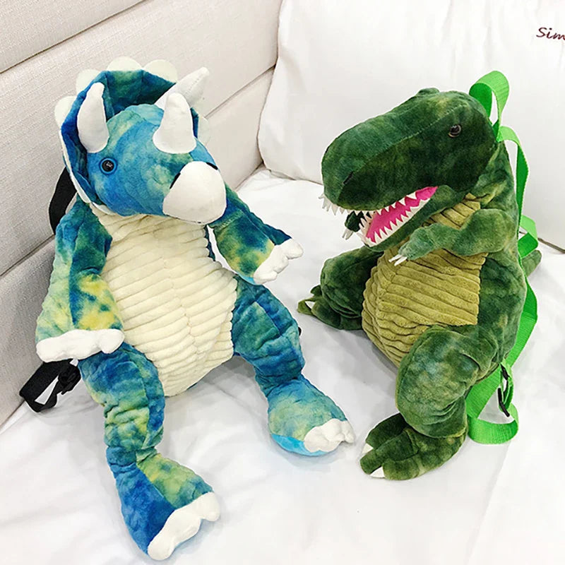 KTX-053075 Dinosaur Plush Backpack - Soft Stuffed Animal Toy for Kids, Colorful Design, 40cm Tall