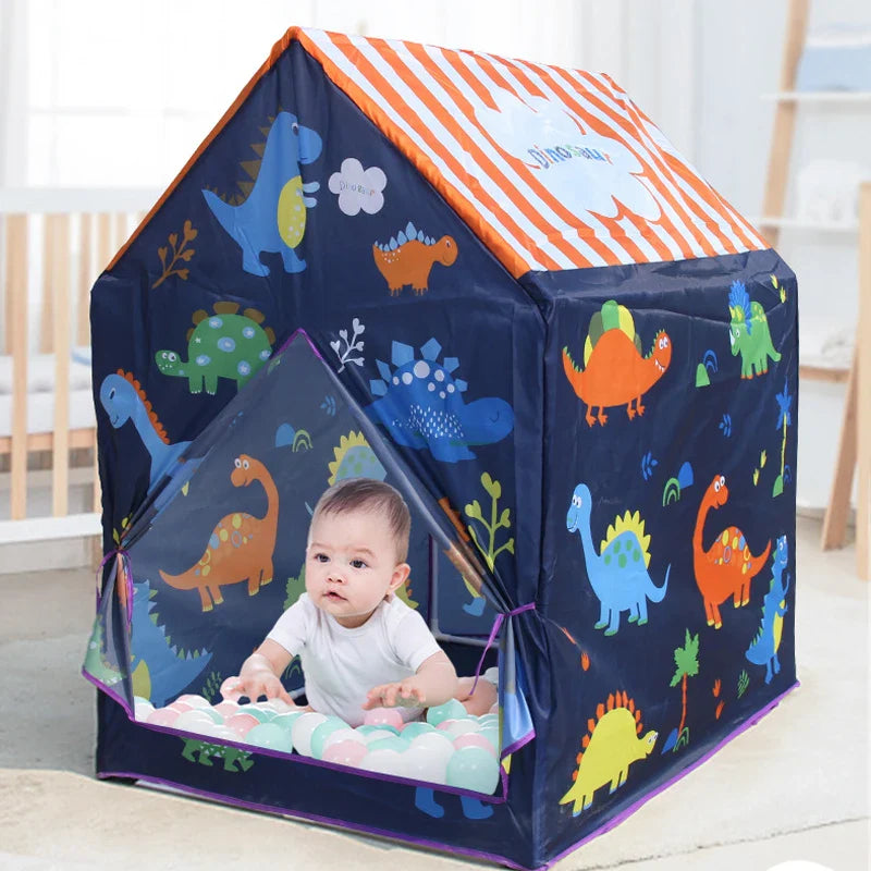 KTX-054227 Foldable Waterproof Playhouse Tent for Kids - Cartoon Universe Space Design, Large Play Area