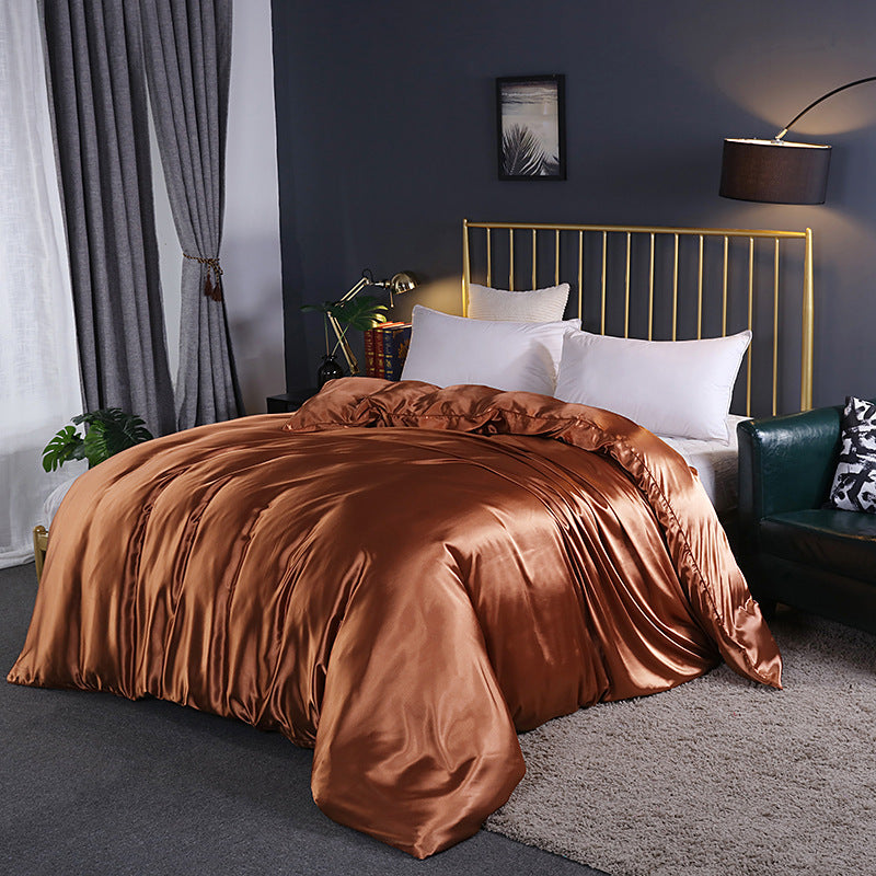 KTX-054291 Silky Polyester Bedding Ice Silk Quilt Cover - Modern Design, Multiple Sizes Available