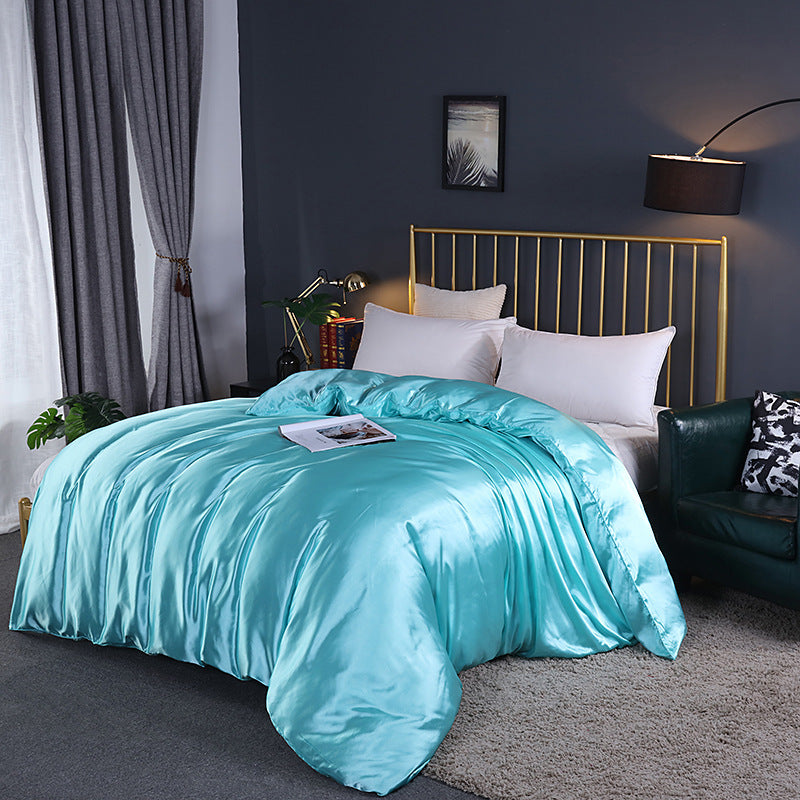 KTX-054291 Silky Polyester Bedding Ice Silk Quilt Cover - Modern Design, Multiple Sizes Available