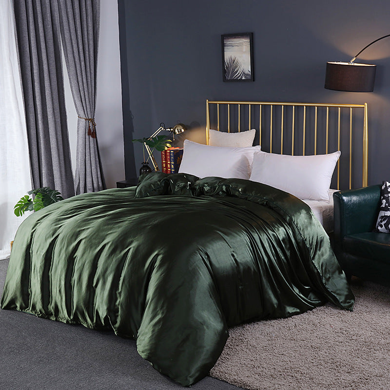 KTX-054291 Silky Polyester Bedding Ice Silk Quilt Cover - Modern Design, Multiple Sizes Available
