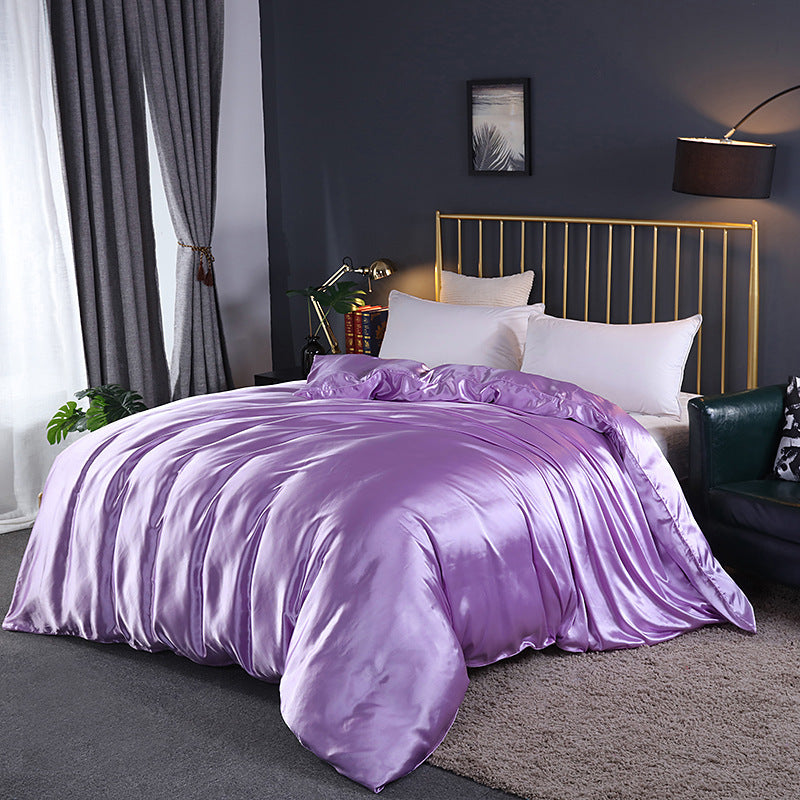 KTX-054291 Silky Polyester Bedding Ice Silk Quilt Cover - Modern Design, Multiple Sizes Available
