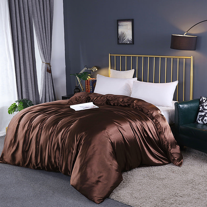KTX-054291 Silky Polyester Bedding Ice Silk Quilt Cover - Modern Design, Multiple Sizes Available