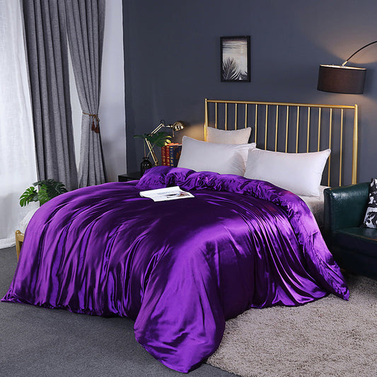 KTX-054291 Silky Polyester Bedding Ice Silk Quilt Cover - Modern Design, Multiple Sizes Available