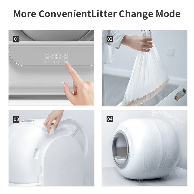 KTX-054419 Smart Automatic Self-Cleaning Cat Litter Box with APP Control and Odor Control, Large Capacity 65L