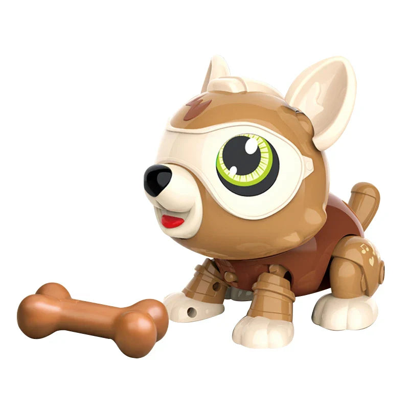 KTX-055379 DIY Self-Assembly Voice Control Robot Dog - Interactive Touch Sensing Puppy Toy for Ages 5 and Up