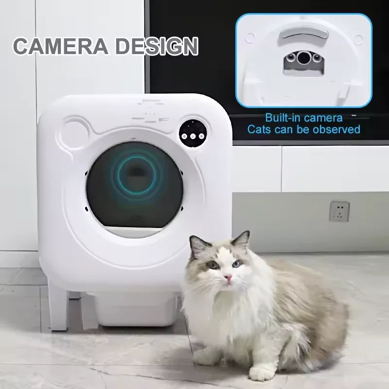 KTX-055571 Automatic Self-Cleaning Cat Litter Box with 68L Capacity - Durable Eco-Friendly Plastic Design