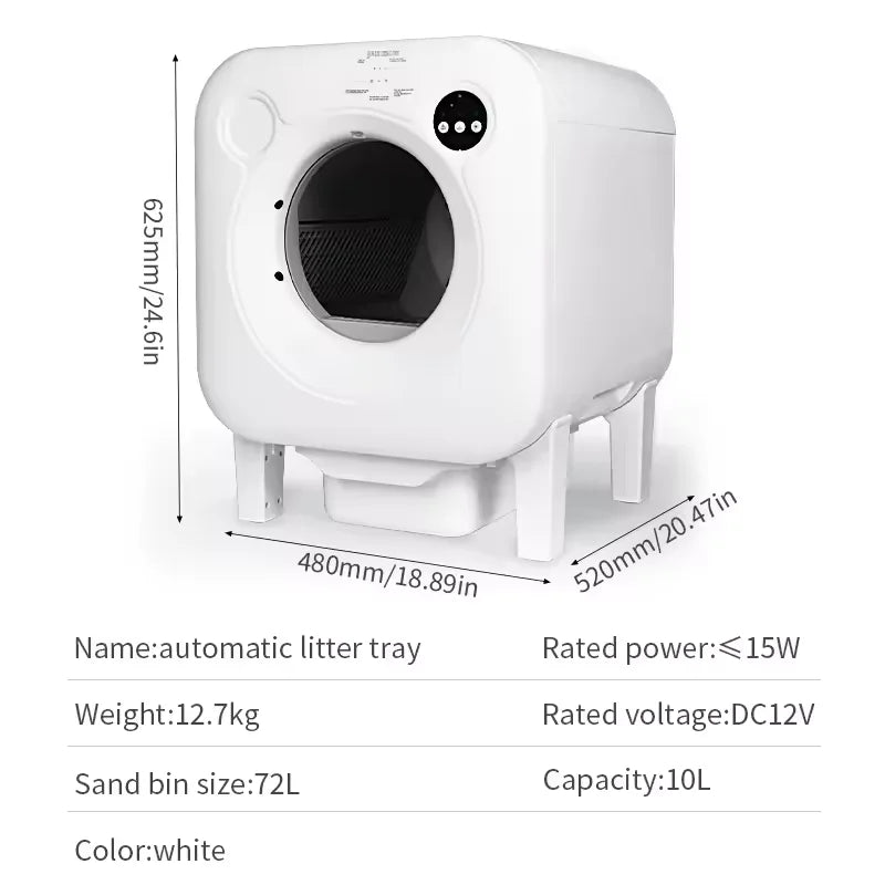KTX-055571 Automatic Self-Cleaning Cat Litter Box with 68L Capacity - Durable Eco-Friendly Plastic Design