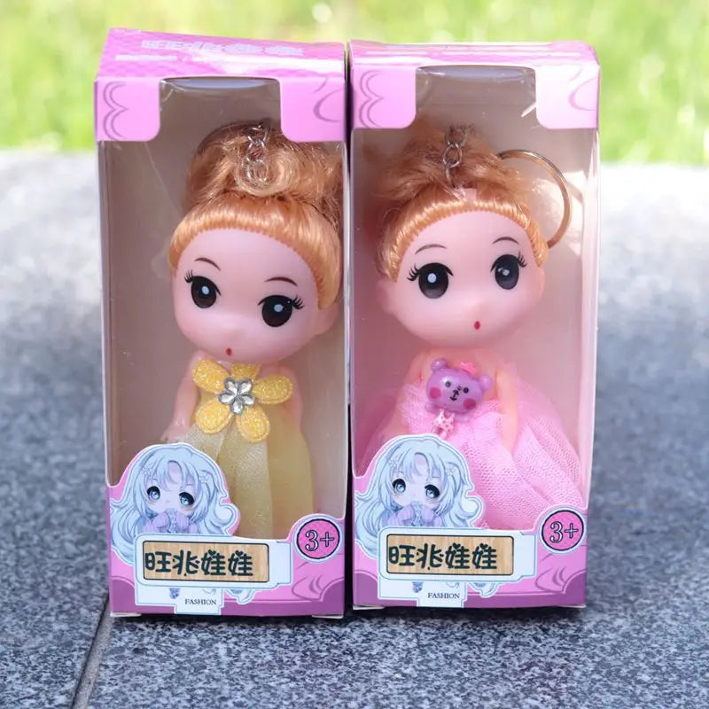 KTX-055955 Lovely Mini Cartoon Plush Doll - Soft 12cm Happy Princess Toy for Kids Ages 0-14