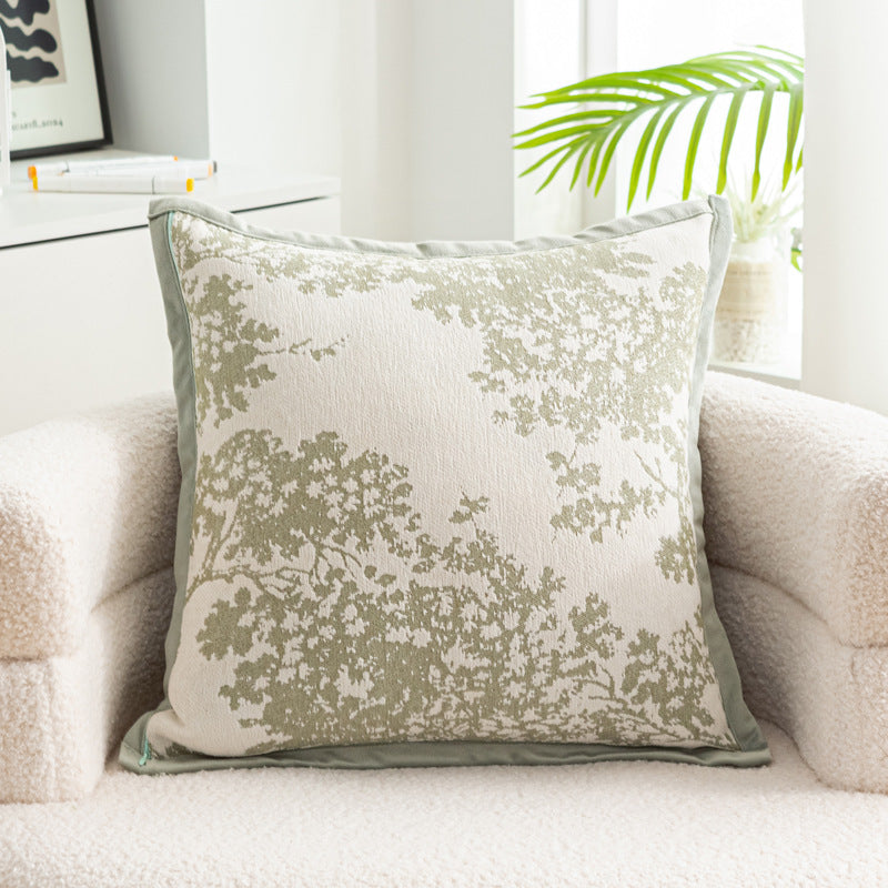 KTX-056083 Nordic Style Flower Chenille Cushion Cover - 45x45cm, Available in Multiple Leaf Patterns and Colors