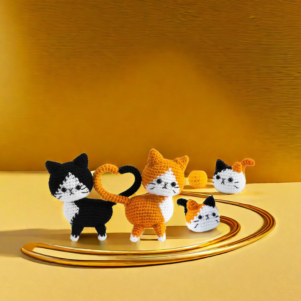 KTX-058259 Wool Hand-woven DIY Bee Doll Craft Kit with Milk Cotton Materials